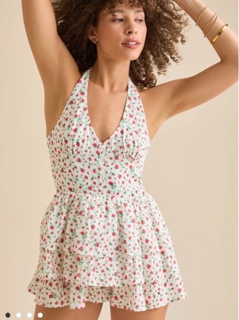 Altar’d State Floral Ruffled Romper - Picture 1 of 3